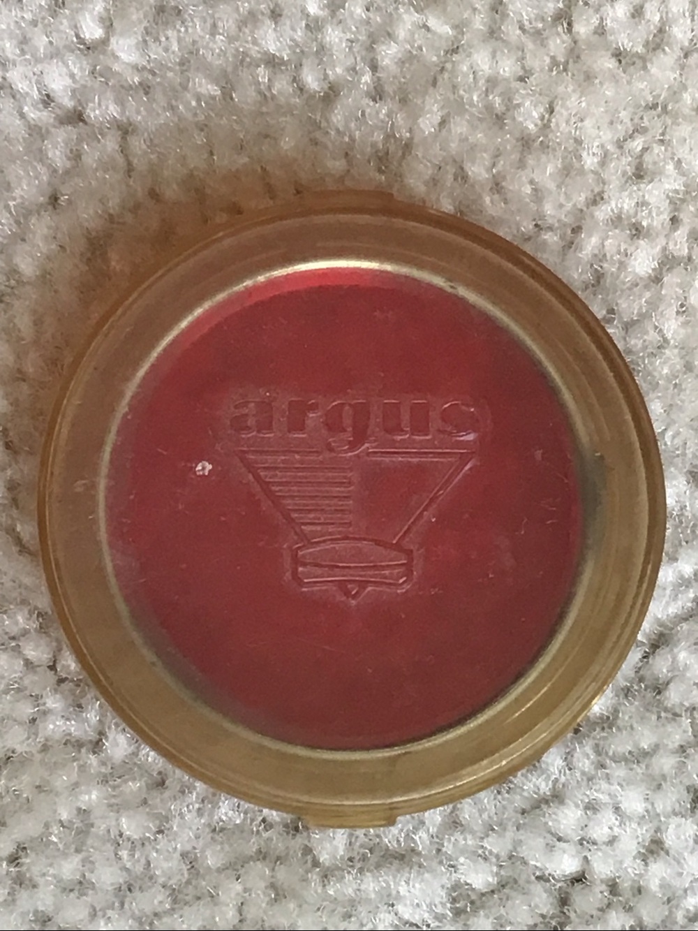 Vintage Argus 41mm Optical Glass Filter R, with Case, Red